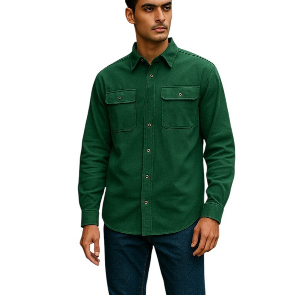 WHITESPACE Mens Heavy Duty Flannel Shirt Slim Chamois Outdoor Gorpcore Sz Medium